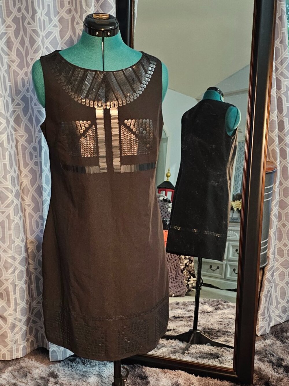 Promod Black Sleeveless Mesh‑Yoke Cocktail Dress – Size 8